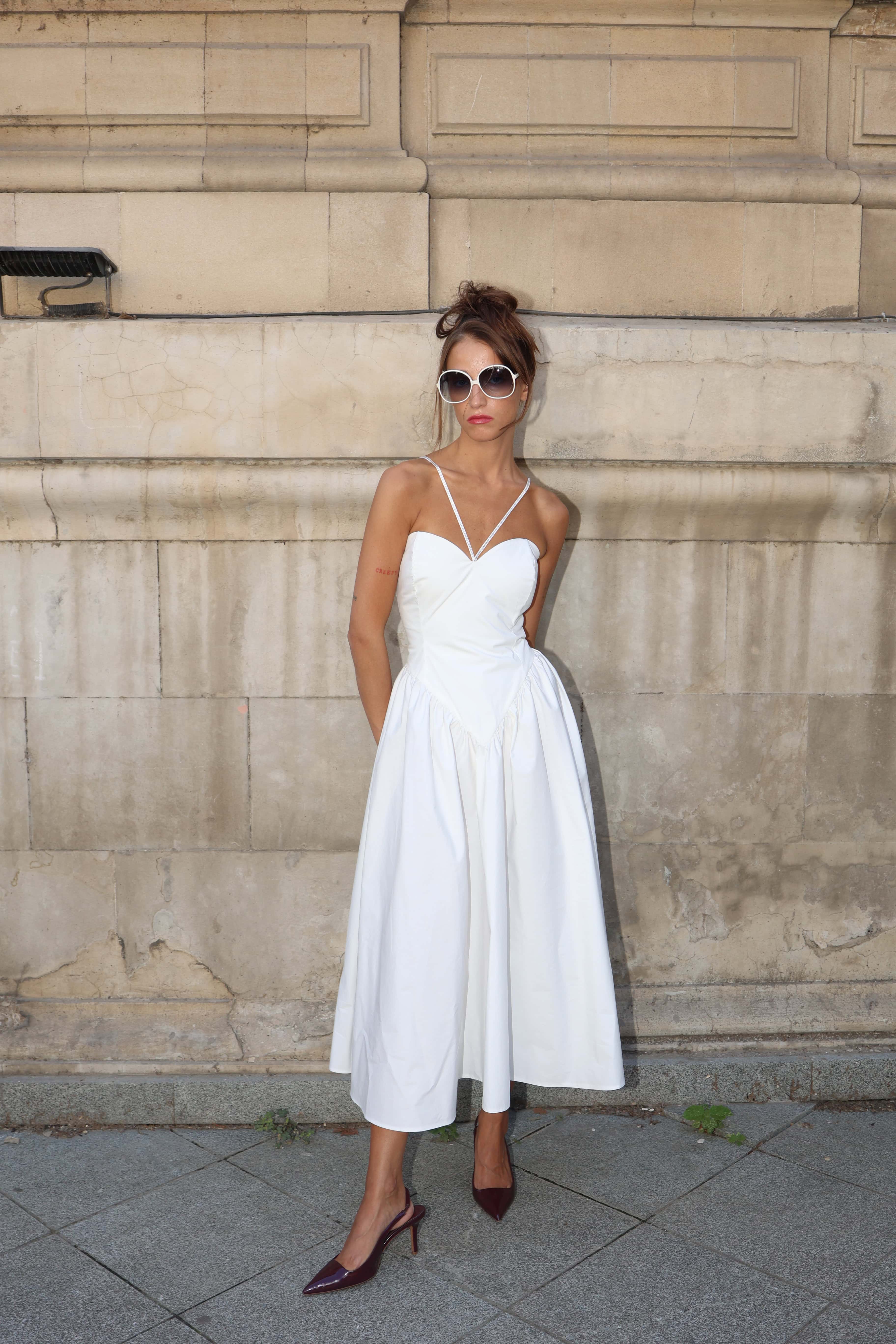 CRYSTAL EMBELLISHED WHITE  CORSETDRESS